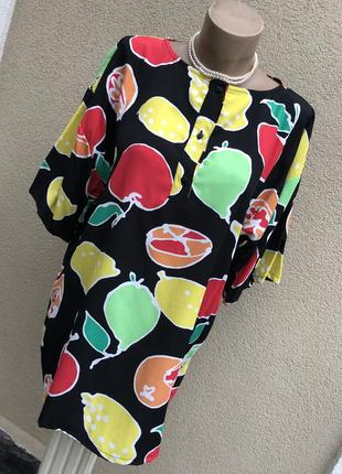 Винтаж,разноцветная блуза,рубаха штапельная,большой размер5 фото