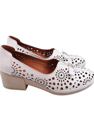 Туфли женские kesim белые натуральная кожа, 39