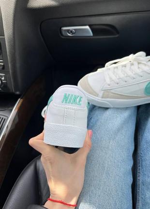 Nike blazer low platform white/mint😍😍2 фото