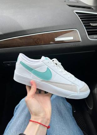 Nike blazer low platform white/mint😍😍4 фото