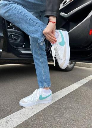 Nike blazer low platform white/mint😍😍6 фото