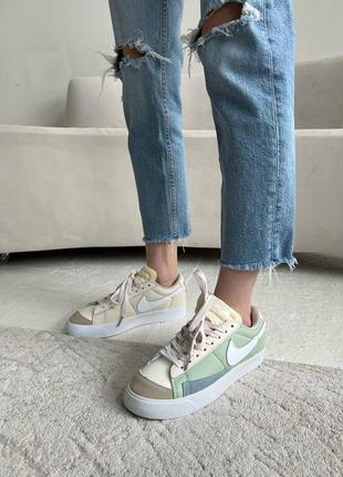 Nike blazer low mint/beige🥰распродаж женских кроссовок🥰