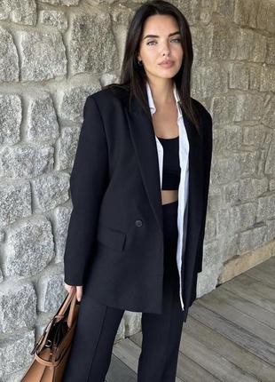 Zara блейзер оверсайз чорний піджак зара