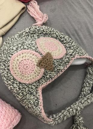 Зимняя шапочка хенд мейд сова