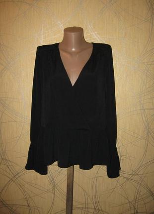 Романтическая блуза с запахом и  оборками из натуральной ткани