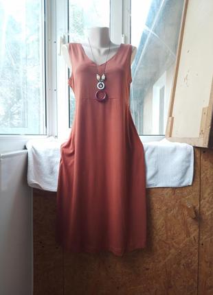 Брендове віскозне трикотажне плаття міді великого розміру1 фото