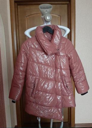 Стильная зимняя куртка для девочек.suzie. цвет пудра.размер 140