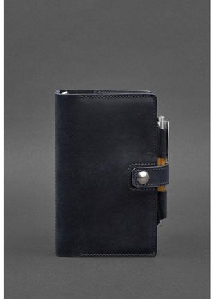 Шкіряний блокнот (софт-бук) 4.0 темно-синій crazy horse