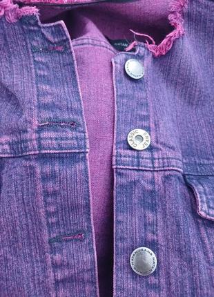 Джинслва курточка,фіолетова джинсовка8 фото