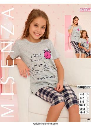 Детская турецкая пижама seyko ,пижама детская котик футболка+лосины 06003 к