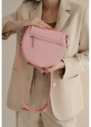 Женская кожаная сумка mandy розовая4 фото