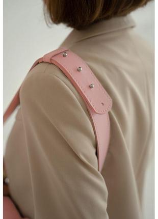 Жіноча шкіряна сумка mandy рожева7 фото