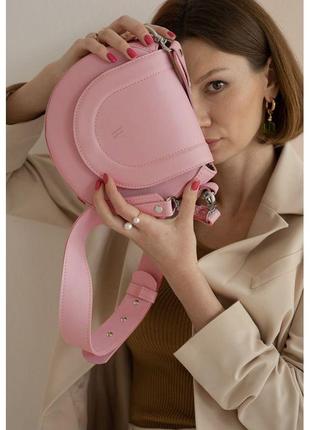 Женская кожаная сумка mandy розовая2 фото