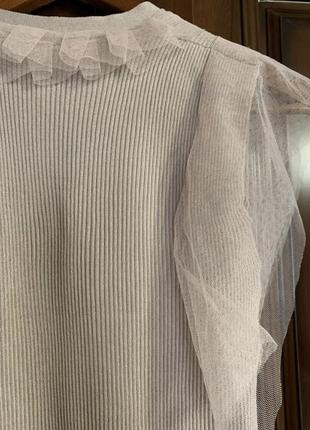 Легкая трикотажная блуза с сеточкой8 фото