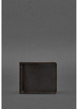 Мужское кожаное портмоне коричневое 1.0 зажим для денег1 фото