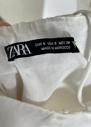 Волшебное трендовое мини платье zara. оригинал! лен.7 фото