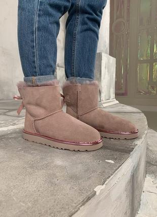 Ugg mini bailey bow женские зимние сапоги с натуральным мехом /осень/зима/весна😍4 фото