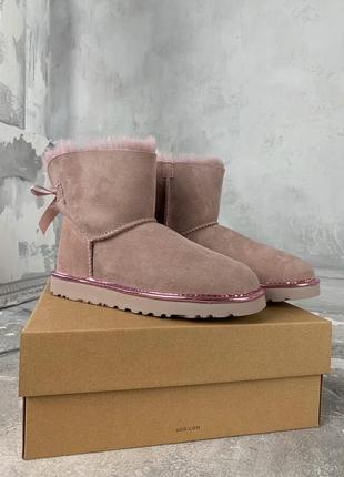 Ugg mini bailey bow женские зимние сапоги с натуральным мехом /осень/зима/весна😍7 фото