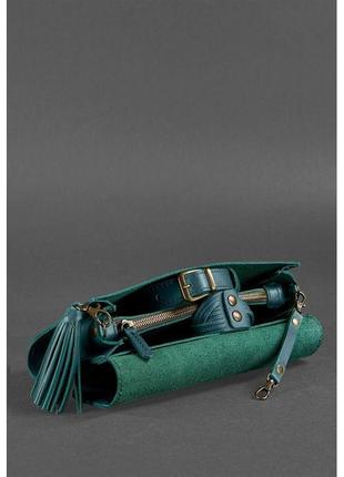 Кожаная женская сумка элис зеленая7 фото