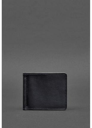 Мужское кожаное портмоне синее краст 1.0 зажим для денег