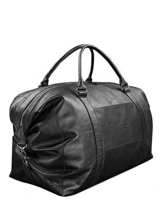 Кожаная дорожная сумка черная8 фото