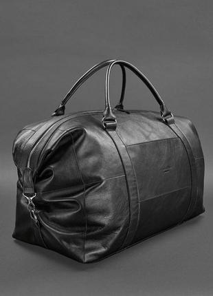 Кожаная дорожная сумка черная7 фото