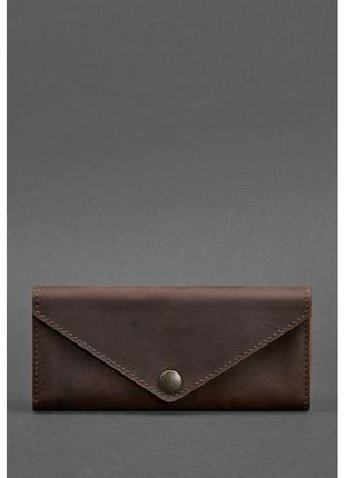 Жіночий шкіряний гаманець керрі 1.0 темно-коричневий crazy horse