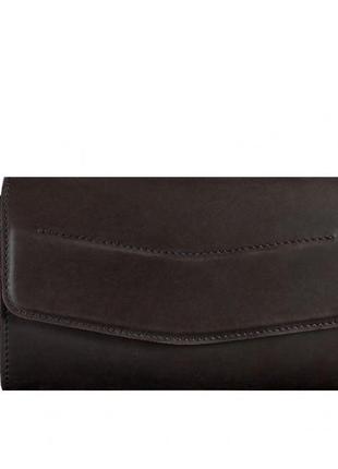 Жіноча шкіряна сумка аліса темно-коричнева краст8 фото