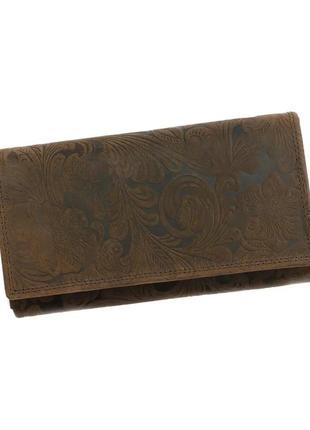Жіночий шкіряний гаманець wild l632 коричневий -