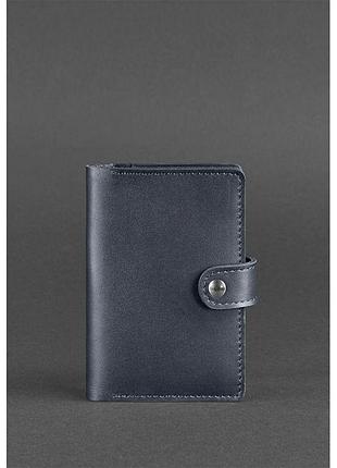 Шкіряна обкладинка для паспорта 3.0 темно-синя