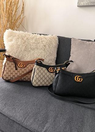 Сумка gucci aphrodite shoulder bag black/grey leather 5