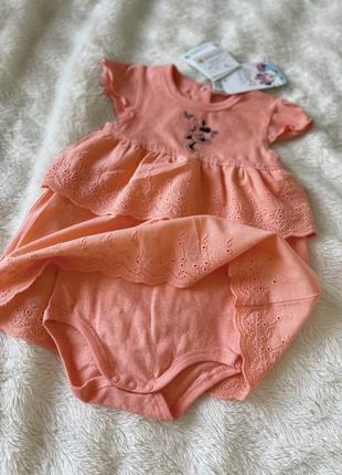 Платье из боди для девочки 9-12 месяцев ( 74/80) от disney4 фото