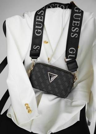 Сумка guess logo  black-gray