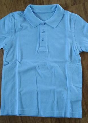 Школьная футболка-поло для мальчика george голубая, хлопок, размеры 98-1765 фото