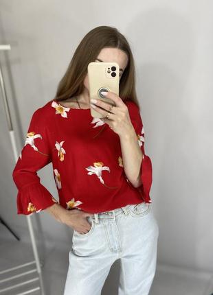 Красная, качественная блуза ❤️4 фото