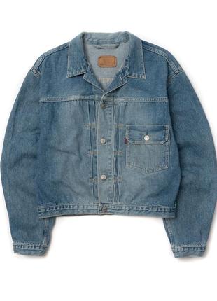 Levis vintage red tab 70501 type 1 stonewash blue denim trucker jacket (1989) чоловічий верхній одяг