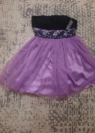 Платье пышное сиреневого цвета