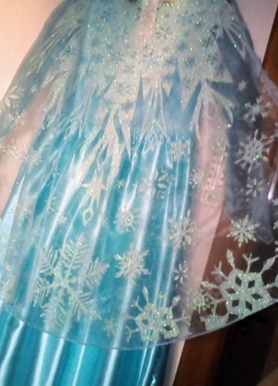 Новогоднее платье принцессы эльзы, снежной королевы disney frozen 7-8 мигает, светится7 фото