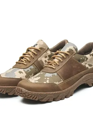Кросівки тактичні піксель зсу військові койот,демісезонні,осінні,на осінь чоловічі армійські,шкіряні