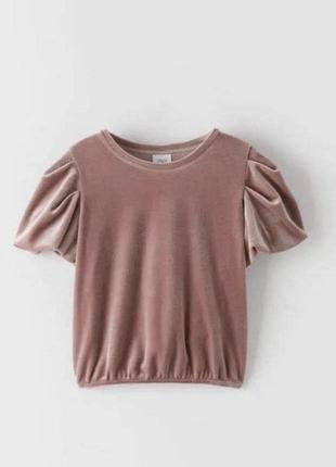 Велюровий топ блузка zara для дівчинки 9 років