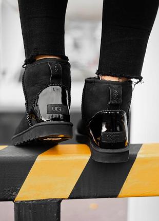 Угги ugg classic mini black metallic 2