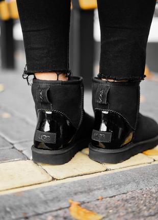 Угги ugg classic mini black metallic7 фото