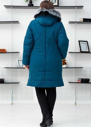 Зимова якісна жіноча тепла куртка великих розмірів. безкоштовна пересилка3 фото