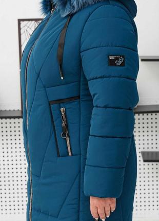 Зимова якісна жіноча тепла куртка великих розмірів. безкоштовна пересилка2 фото