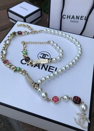 Брендовый набор chanel подвеска и браслет