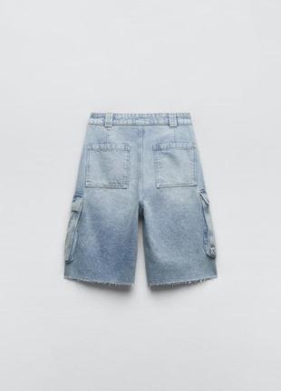 Стилтные трендовые шорты-карго mid rise от zara.  очень крутые.6 фото