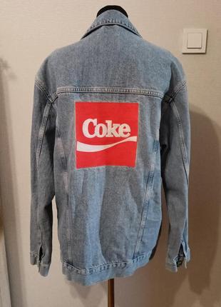 Джинсова куртка coke оверсайз,джинсовка довга унісекс