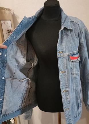 Джинсовая куртка оверсайз,джинсовка удлиненная оверсайз3 фото