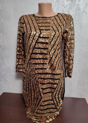 Золота сукня в паєтку1 фото