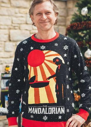Мандалорец свитер новогодний сюжетный акрил унисекс звездные войны10 фото